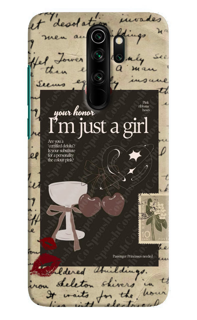 I am just a girl Redmi Note 8 Pro Hard Case Back Cover by Casekaro
