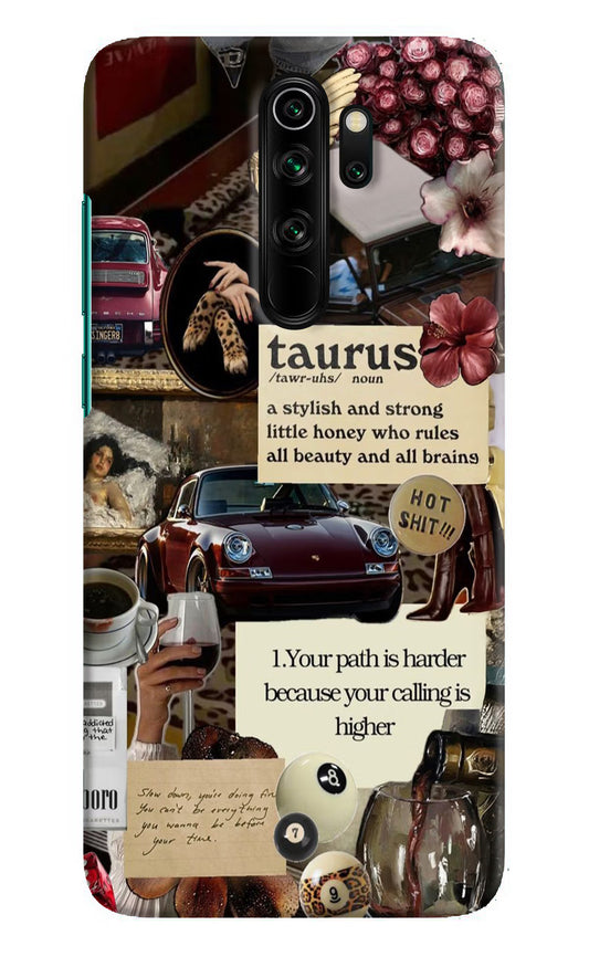 Taurus Zodiac Redmi Note 8 Pro Hard Case Back Cover by Casekaro