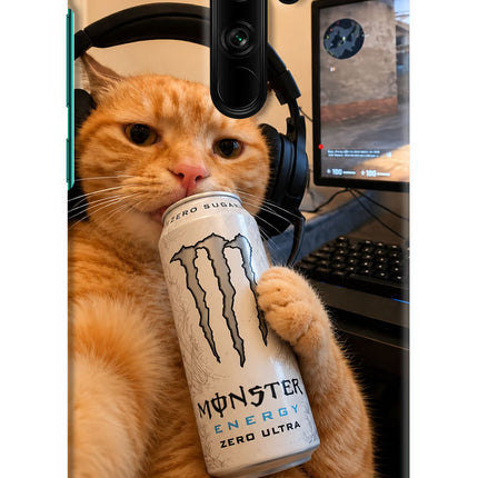 Gamer Cat Energy Redmi Note 8 Pro Hard Case Back Cover by Casekaro