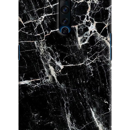 Black Marble Texture Oppo Reno2 Z Hard Case Back Cover by Casekaro