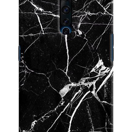 Black Marble Pattern Oppo Reno2 Z Hard Case Back Cover by Casekaro