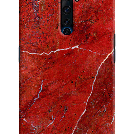 Red Marble Design Oppo Reno2 Z Hard Case Back Cover by Casekaro