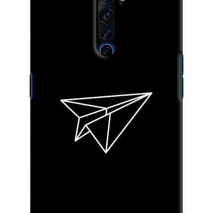 Paper Plane White Oppo Reno2 Z Hard Case Back Cover by Casekaro