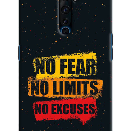 No Fear No Limits No Excuse Oppo Reno2 Z Hard Case Back Cover by Casekaro