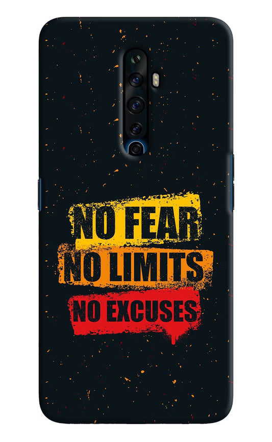 No Fear No Limits No Excuse Oppo Reno2 Z Hard Case Back Cover by Casekaro