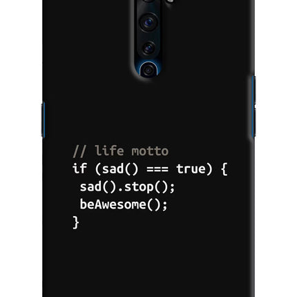Life Motto Code Oppo Reno2 Z Hard Case Back Cover by Casekaro