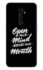 Open Your Mind Before Your Mouth Oppo Reno2 Z Hard Case Back Cover by Casekaro