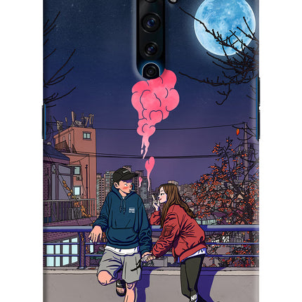 Chilling Couple Oppo Reno2 Z Hard Case Back Cover by Casekaro