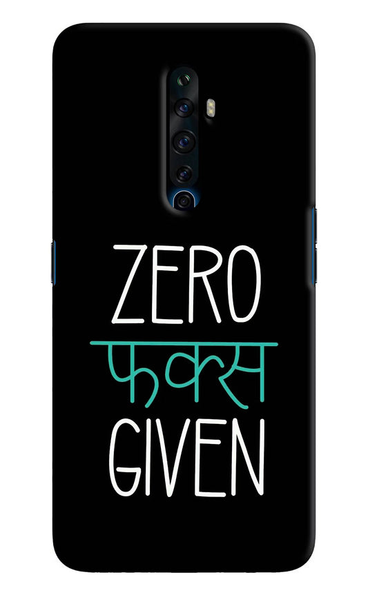 Zero Fucks Given Oppo Reno2 Z Hard Case Back Cover by Casekaro
