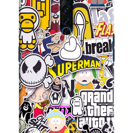 Sticker Bomb Oppo Reno2 Z Hard Case Back Cover by Casekaro