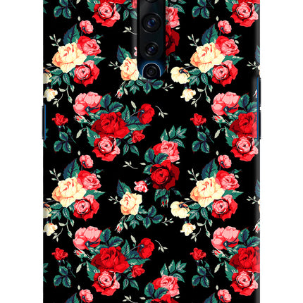 Rose Pattern Oppo Reno2 Z Hard Case Back Cover by Casekaro