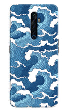 Blue Waves Oppo Reno2 Z Hard Case Back Cover by Casekaro