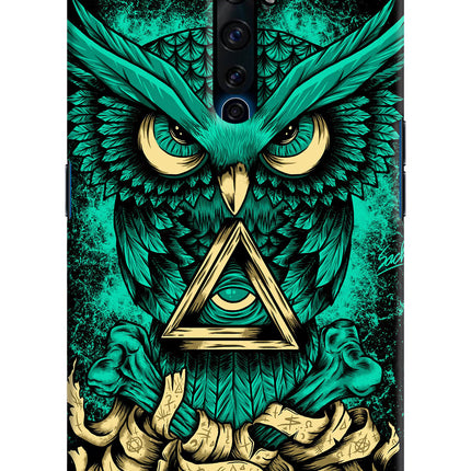 Green Owl Oppo Reno2 Z Hard Case Back Cover by Casekaro