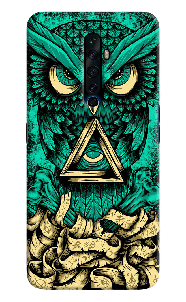 Green Owl Oppo Reno2 Z Hard Case Back Cover by Casekaro