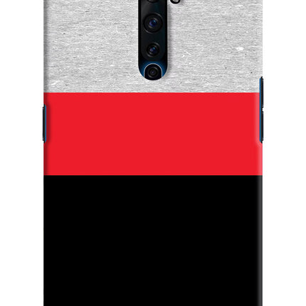 Tri Color Pattern Oppo Reno2 Z Hard Case Back Cover by Casekaro