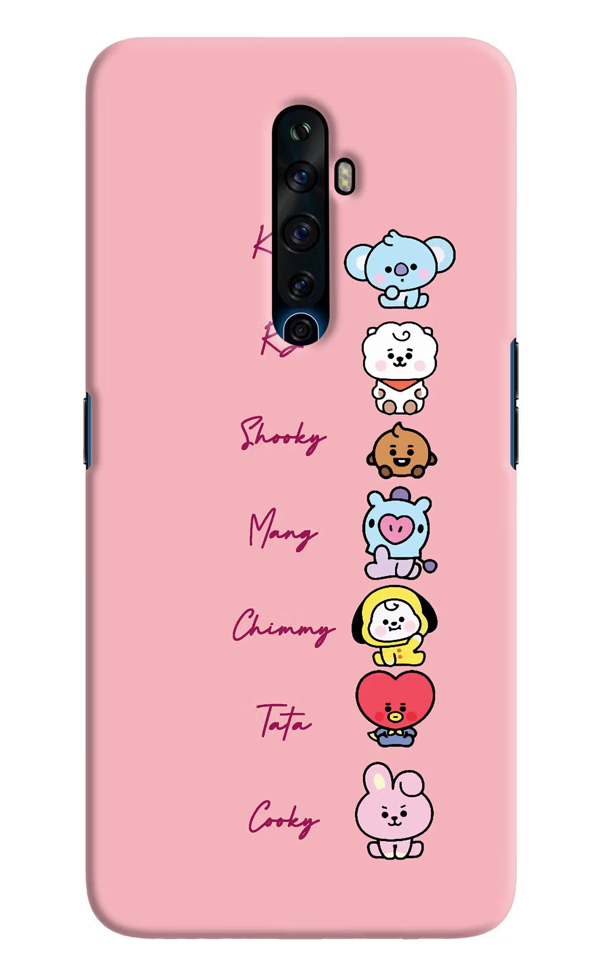 BTS names Oppo Reno2 Z Hard Case Back Cover by Casekaro
