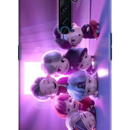 BTS Chibi Oppo Reno2 Z Hard Case Back Cover by Casekaro
