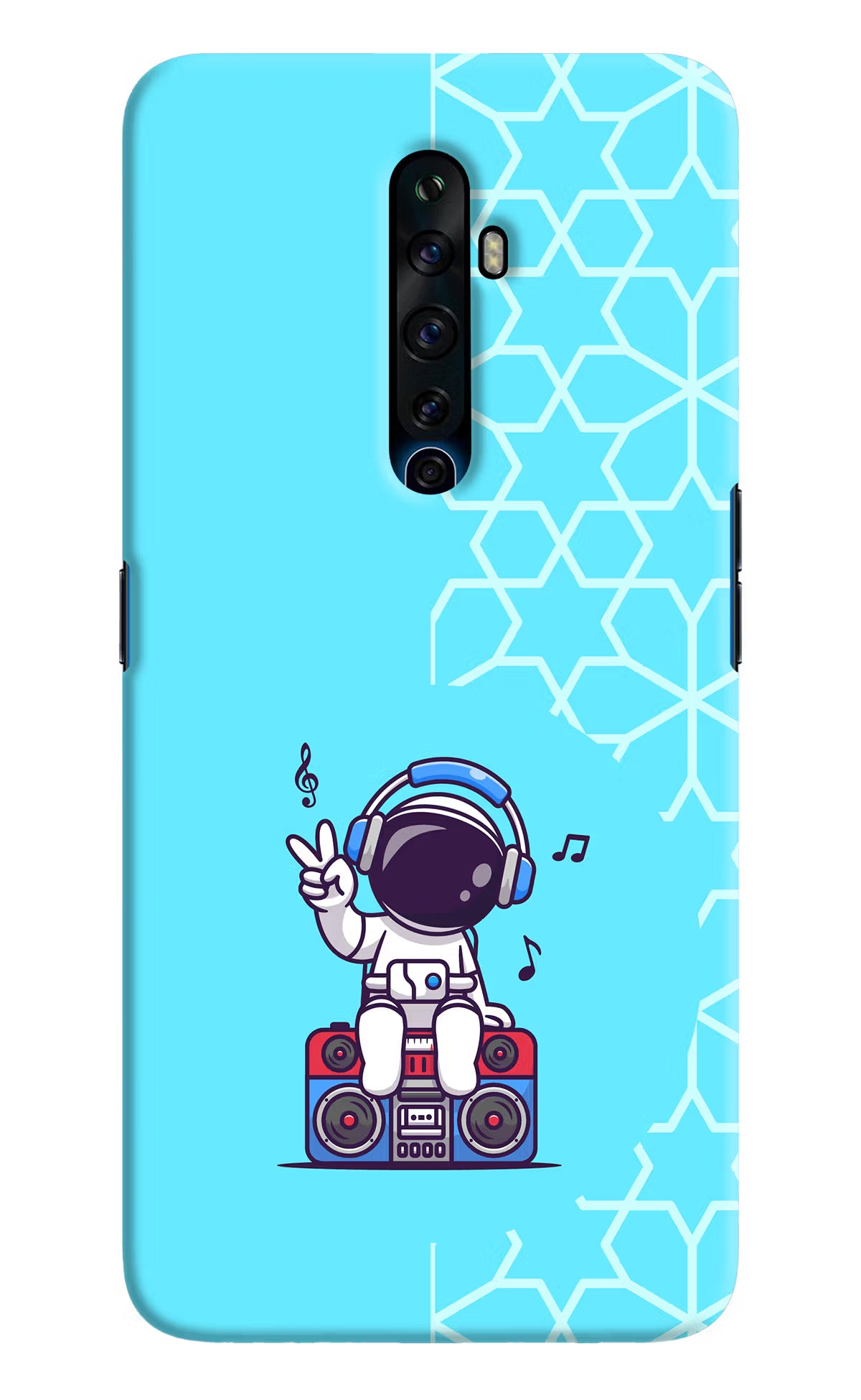Cute Astronaut Chilling Oppo Reno2 Z Hard Case Back Cover by Casekaro