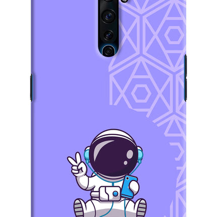 Cute Astronaut Chilling Oppo Reno2 Z Hard Case Back Cover by Casekaro
