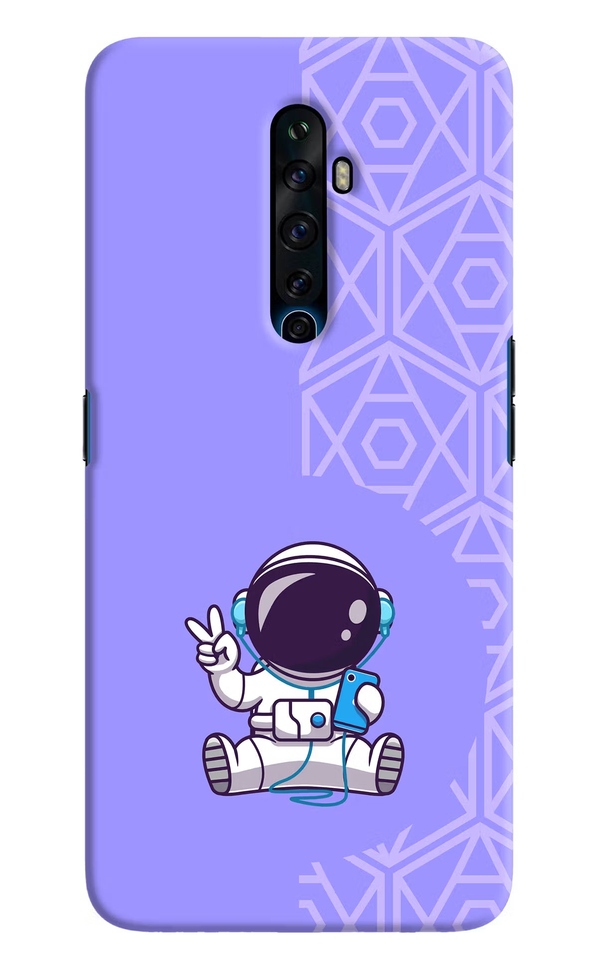 Cute Astronaut Chilling Oppo Reno2 Z Hard Case Back Cover by Casekaro