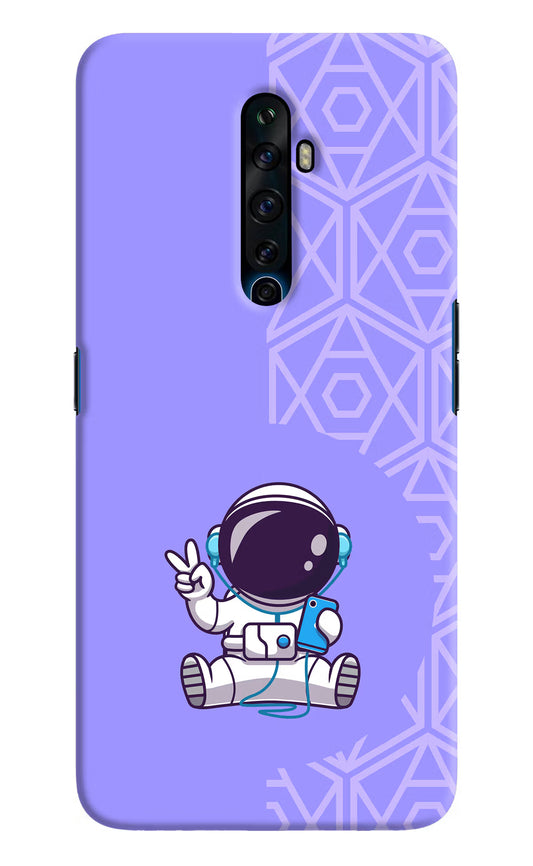 Cute Astronaut Chilling Oppo Reno2 Z Hard Case Back Cover by Casekaro