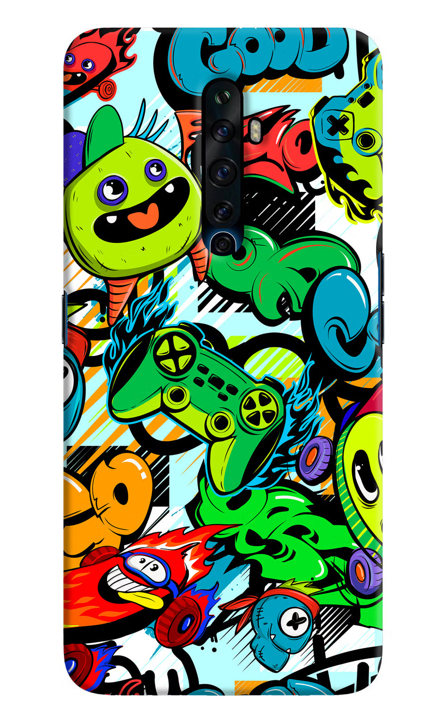 Game Doodle Oppo Reno2 Z Back Cover, Hard case