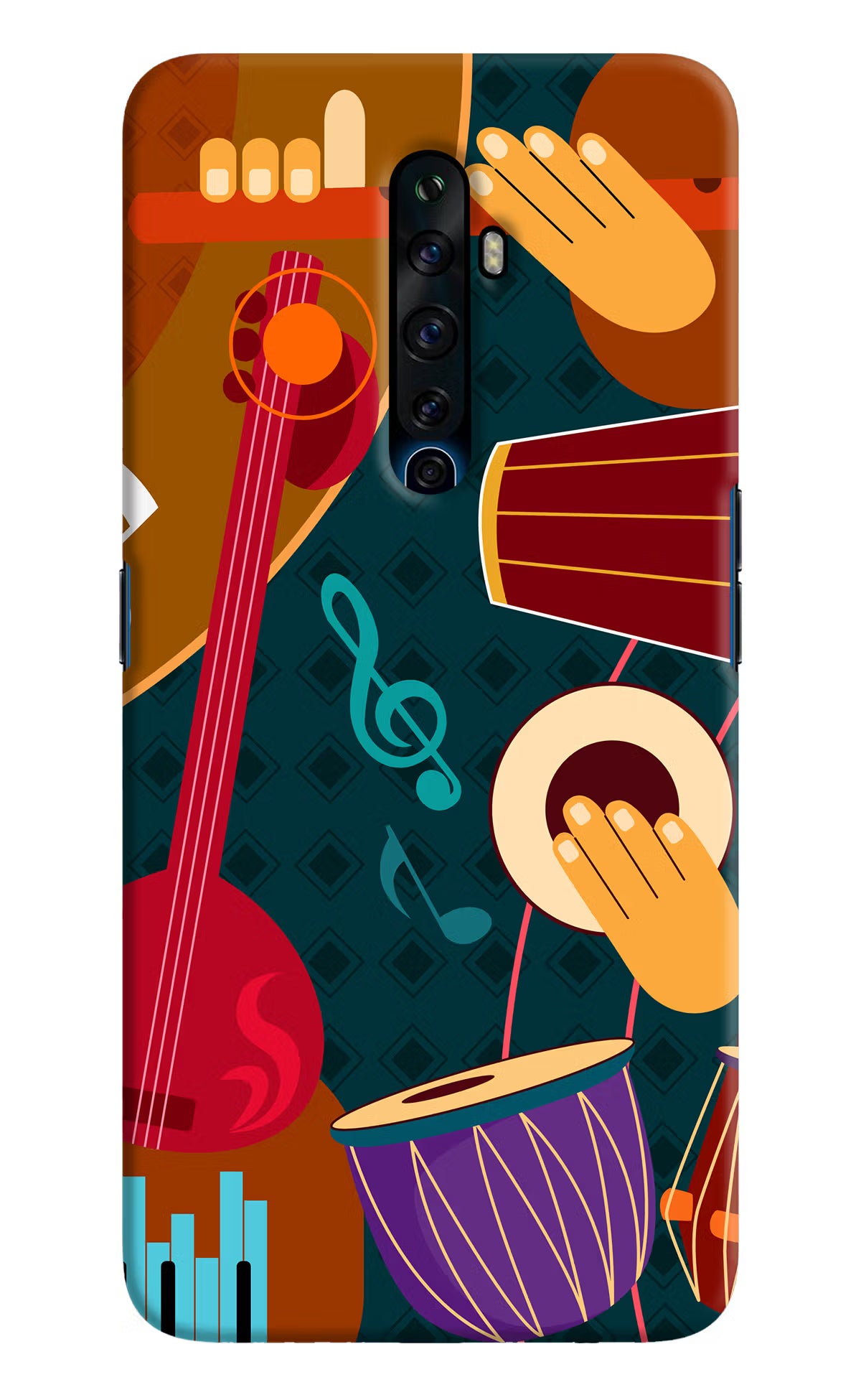 Music Instrument Oppo Reno2 Z Hard Case Back Cover by Casekaro