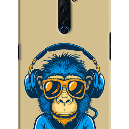 Monkey Headphone Oppo Reno2 Z Hard Case Back Cover by Casekaro