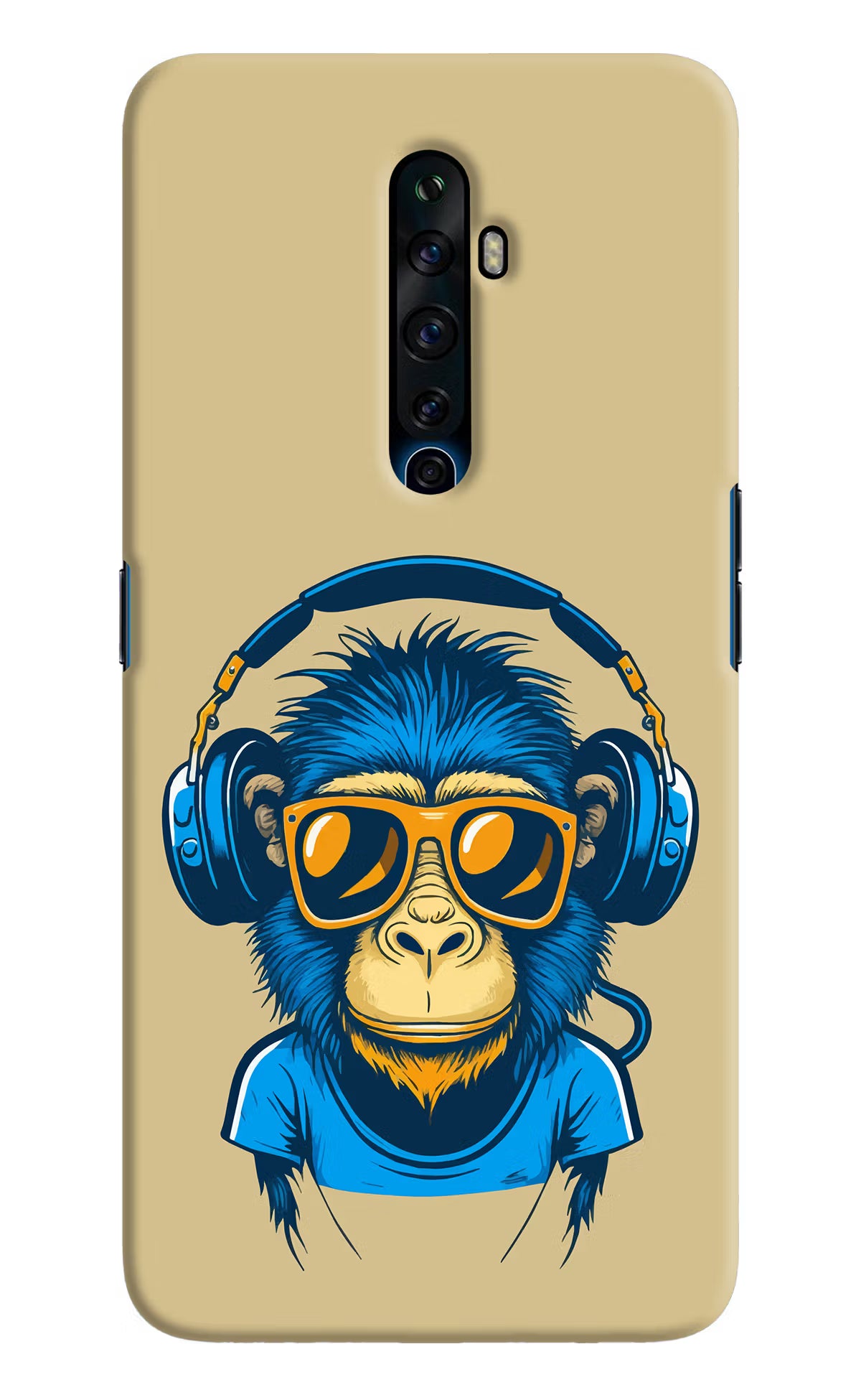Monkey Headphone Oppo Reno2 Z Hard Case Back Cover by Casekaro