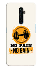 No Pain No Gain Oppo Reno2 Z Hard Case Back Cover by Casekaro