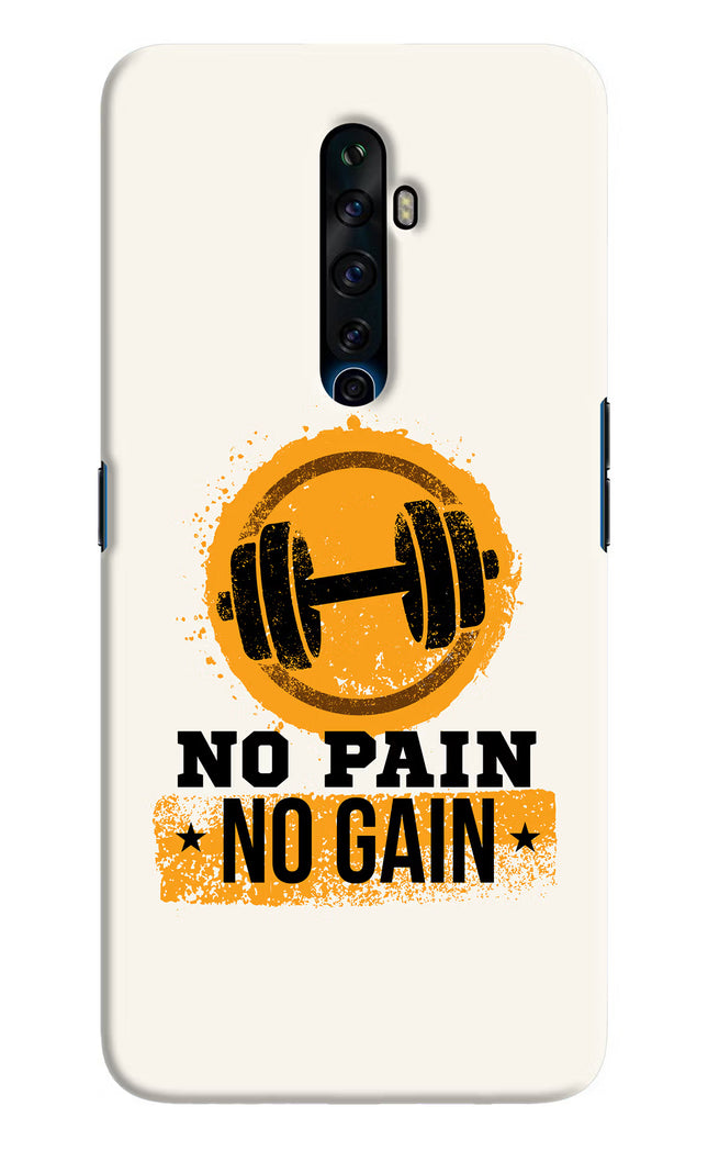 No Pain No Gain Oppo Reno2 Z Hard Case Back Cover by Casekaro