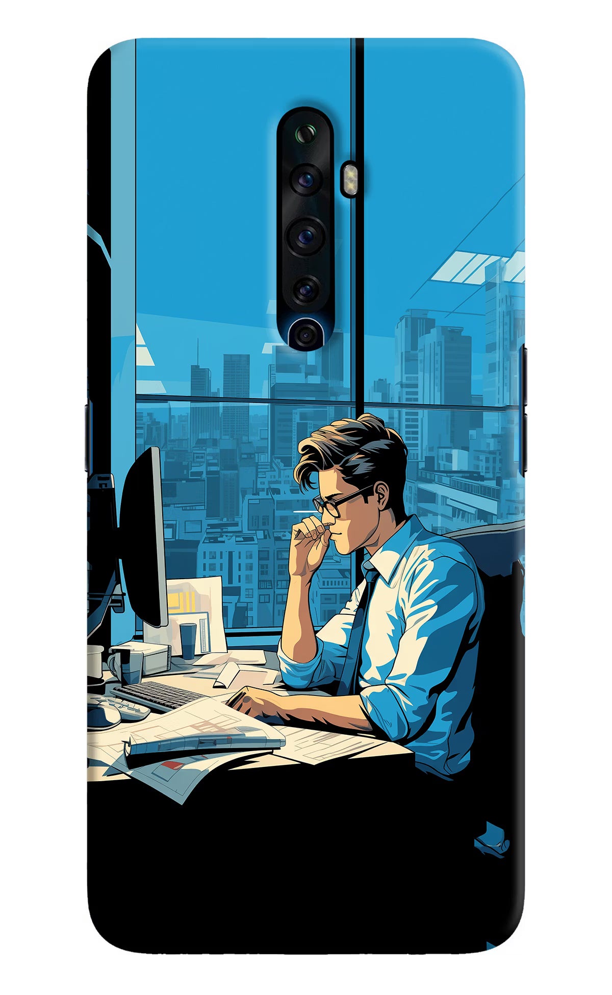 Focused Hustler (AI Generated) Oppo Reno2 Z Hard Case Back Cover by Casekaro