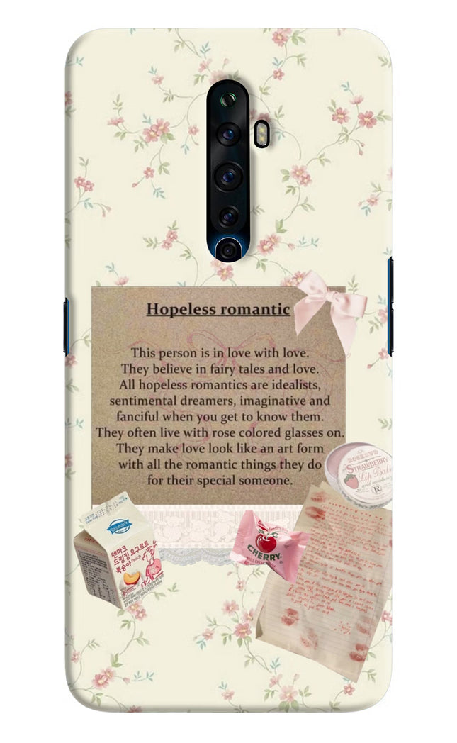 Hopeless Romantic Oppo Reno2 Z Hard Case Back Cover by Casekaro