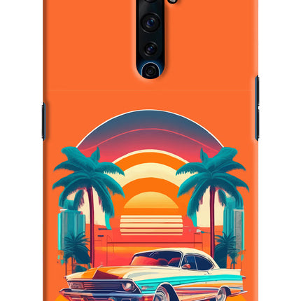 Palm Drive 80s Oppo Reno2 Z Hard Case Back Cover by Casekaro
