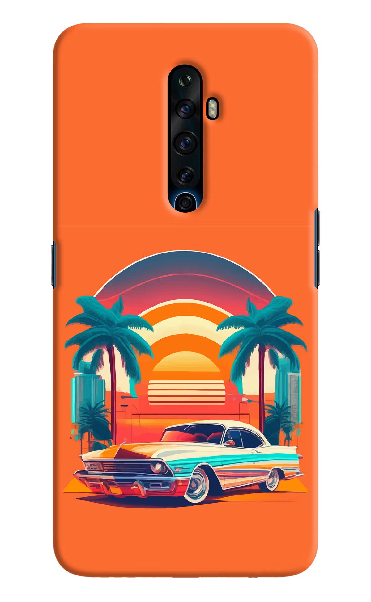 Palm Drive 80s Oppo Reno2 Z Hard Case Back Cover by Casekaro
