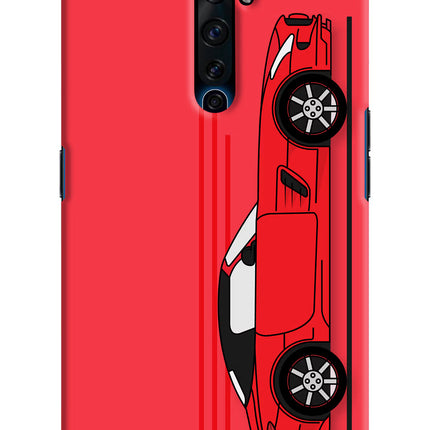 Red Velocity Oppo Reno2 Z Hard Case Back Cover by Casekaro