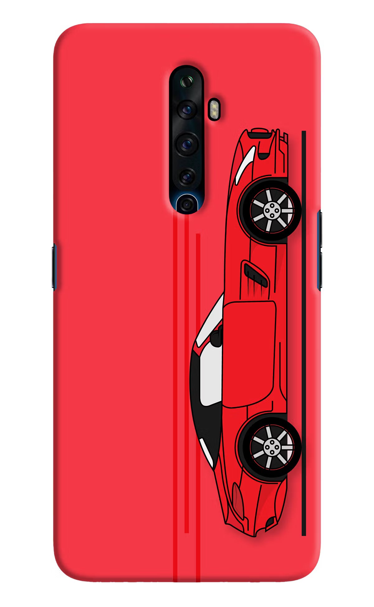Red Velocity Oppo Reno2 Z Hard Case Back Cover by Casekaro