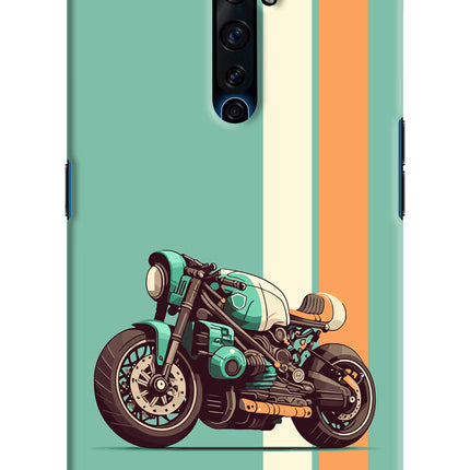 Striped Moto Drift Oppo Reno2 Z Hard Case Back Cover by Casekaro