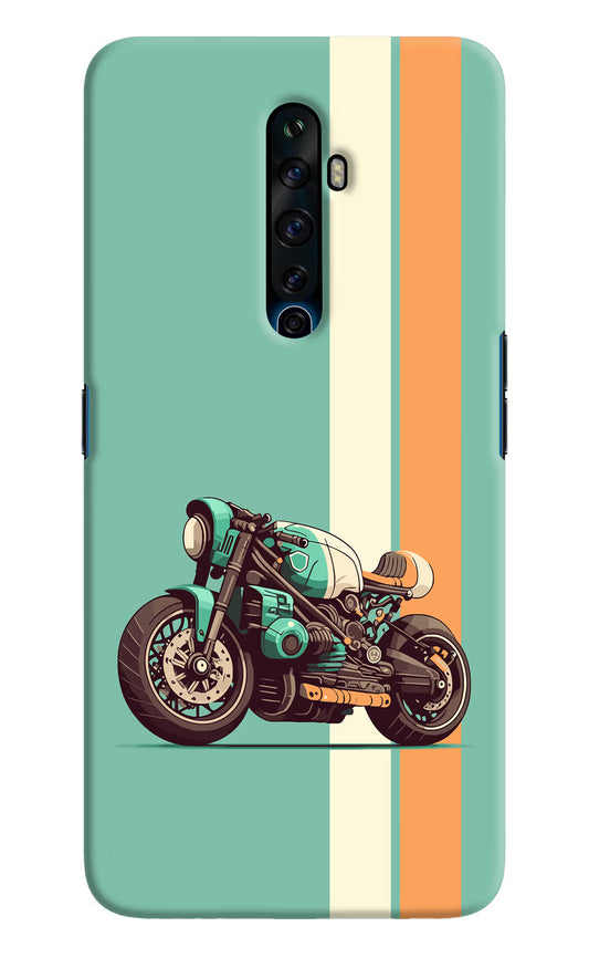 Striped Moto Drift Oppo Reno2 Z Hard Case Back Cover by Casekaro