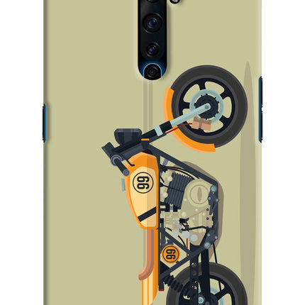 Vertical Speedster Oppo Reno2 Z Hard Case Back Cover by Casekaro