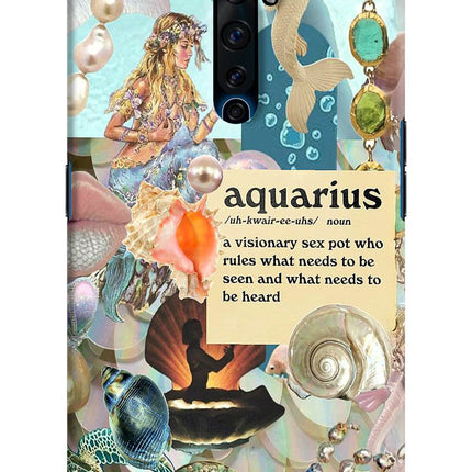 Aquarius Zodiac Oppo Reno2 Z Hard Case Back Cover by Casekaro