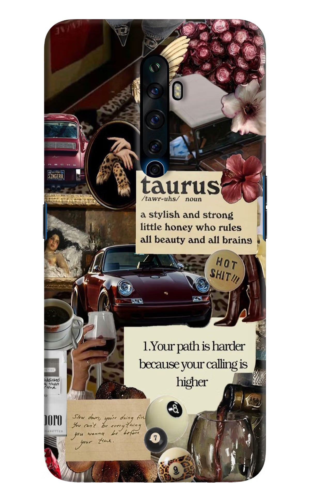 Taurus Zodiac Oppo Reno2 Z Hard Case Back Cover by Casekaro