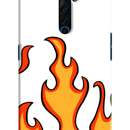 Fired Up – White Oppo Reno2 Z Hard Case Back Cover by Casekaro