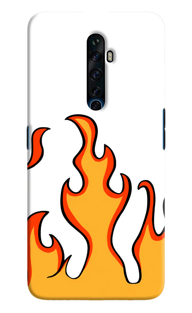 Fired Up – White Oppo Reno2 Z Hard Case Back Cover by Casekaro