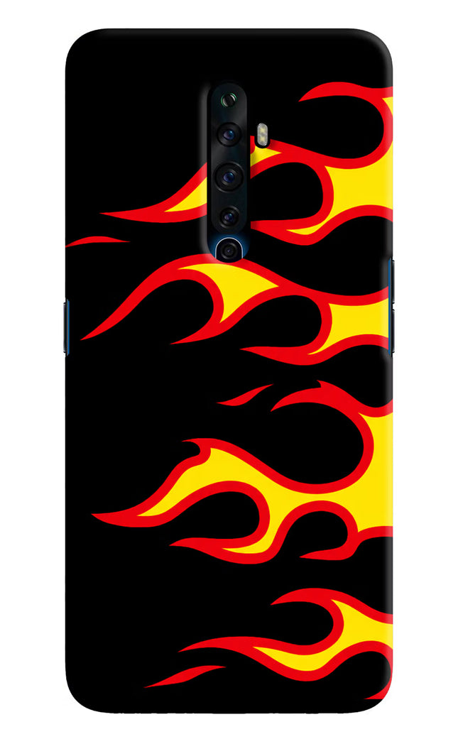 Side Sweep Flames Oppo Reno2 Z Hard Case Back Cover by Casekaro
