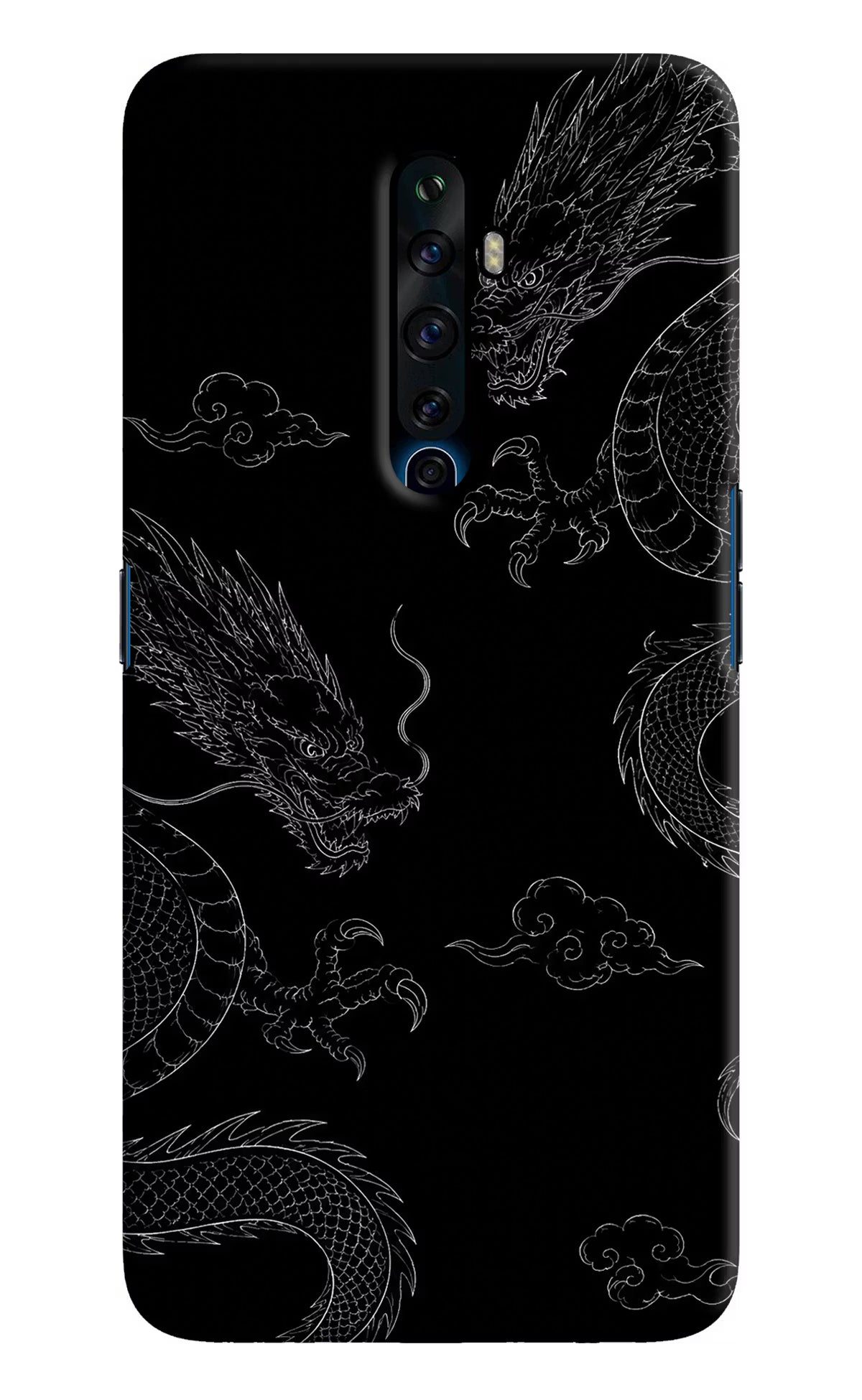 Twin Dragons Oppo Reno2 Z Hard Case Back Cover by Casekaro