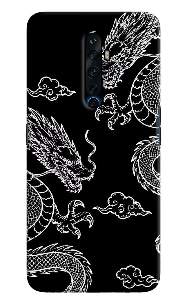 Twin Dragons Oppo Reno2 Z Hard Case Back Cover by Casekaro
