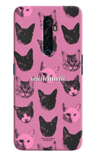 Pink Cats Oppo Reno2 Z Hard Case Back Cover by Casekaro