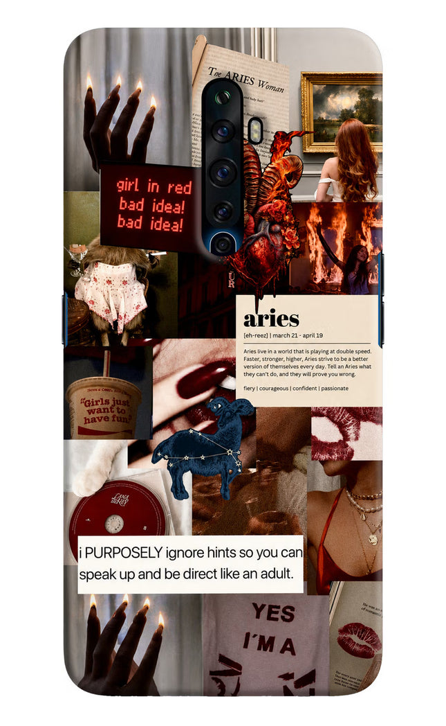 Zodiac Aries Oppo Reno2 Z Hard Case Back Cover by Casekaro