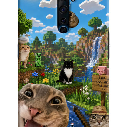 Minecraft Cat Chaos Oppo Reno2 Z Hard Case Back Cover by Casekaro